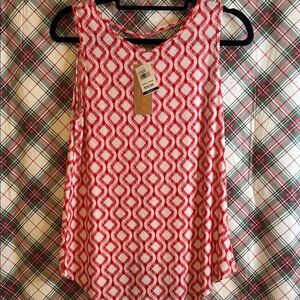 Amana Red and White Patterned Tank Top
